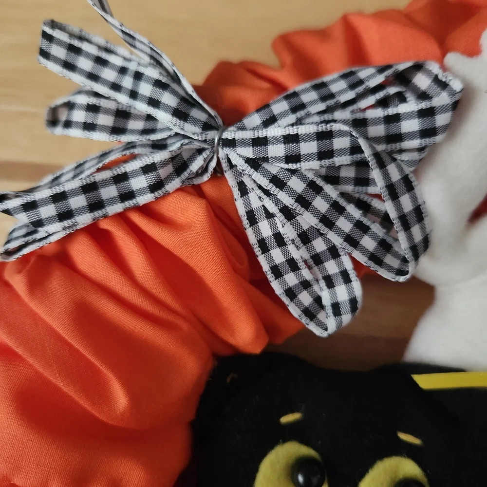 Vintage Handmade Scaredy Cats Welcome Halloween Wreath
